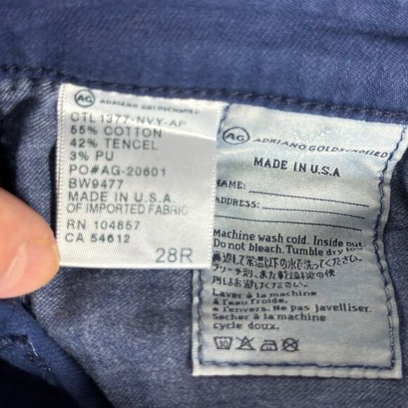 AG Adriano Goldschmied Blue The Stevie Slim Straight Crop Jeans Sz 28R - Picture 8 of 9